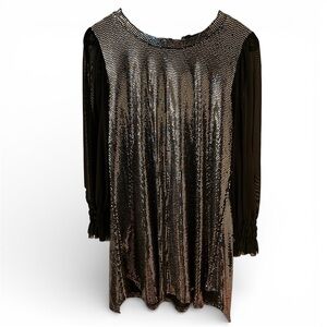 Origami Black and Silver Sequin Top